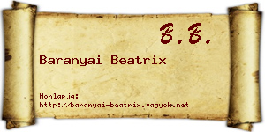 Baranyai Beatrix névjegykártya